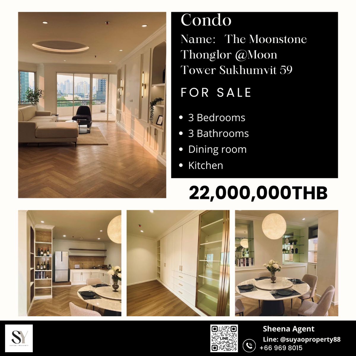 ขายคอนโดคลองเตย กล้วยน้ำไท : The Moonstone Thonglor @Moon Tower Sukhumvit 59