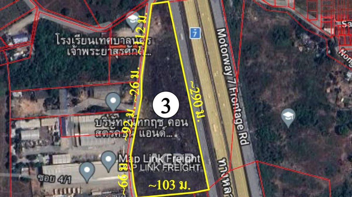 ขายที่ดินพัทยา บางแสน ชลบุรี สัตหีบ : ขายที่ดินติดถนนเลียบมอเตอร์เวย์ ใกล้นิคมแหลมฉบัง ผังสีส้ม ทำเลศักยภาพสูง ราคาพิเศษ