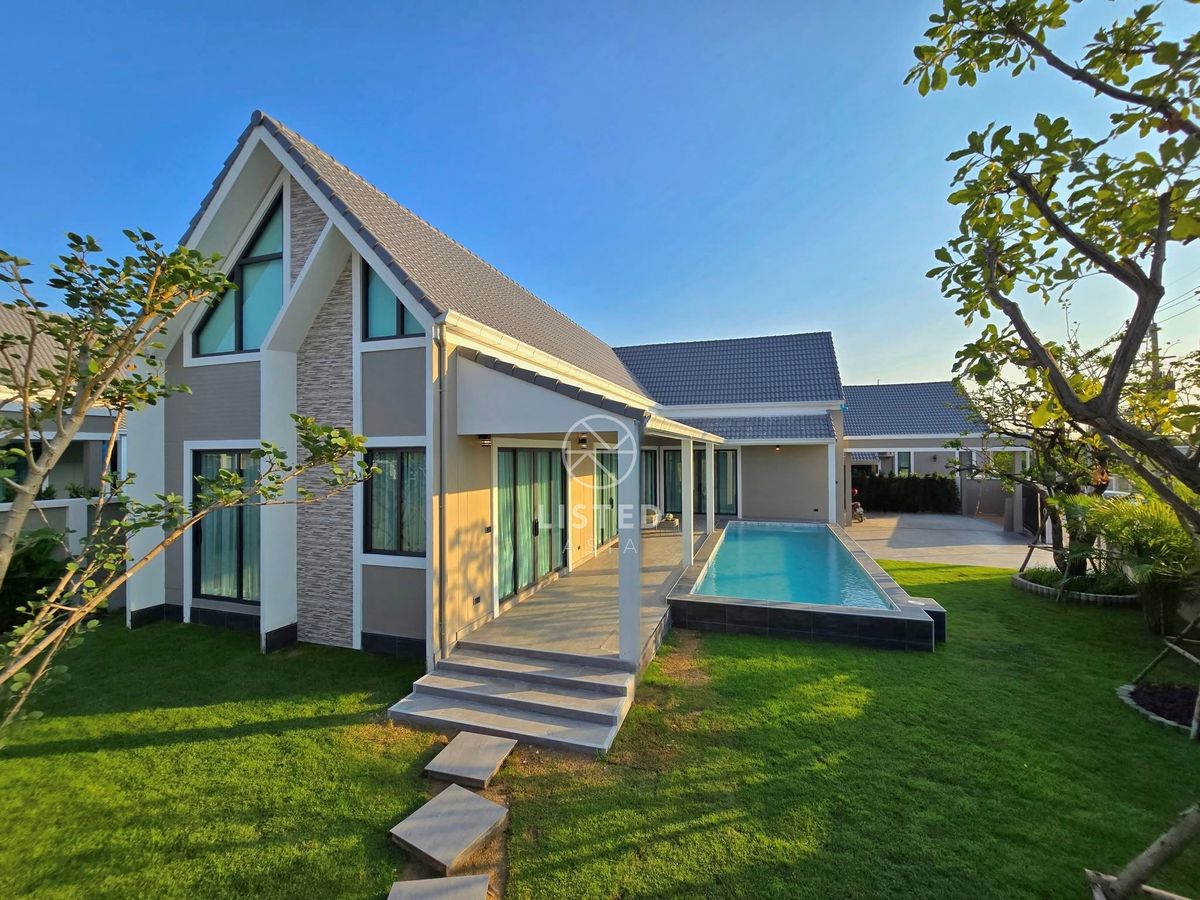 ขายพัทยา บางแสน ชลบุรี สัตหีบ : New Pool Villa For Sale Near Mabprachan 3 Beds 4 Baths