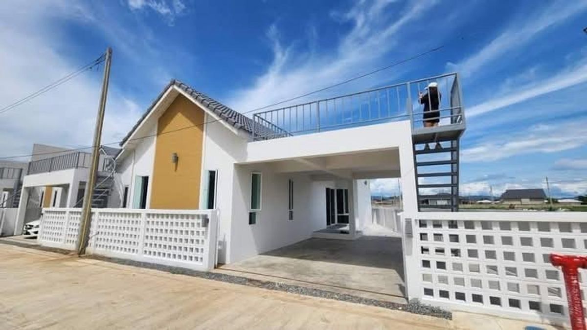 ขายบ้านลำพูน : ขายบ้านเดี่ยวชั้นเดียว โครงการบ้านทวีทรัพย์ 7 สไตล์นอร์ดิก 1.79 บ้านเท่านั้น  บ้านประตูโขง เมืองลำพูน