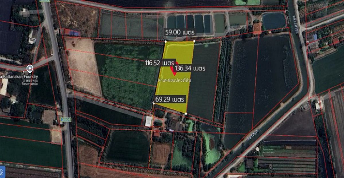 For SaleLandNakhon Pathom : Beautiful land for sale, cheap price, 5 rai of land on the public road 3004 Nakhon Pathom Rural Road, only 180 meters, Bang Lane, Nakhon Pathom