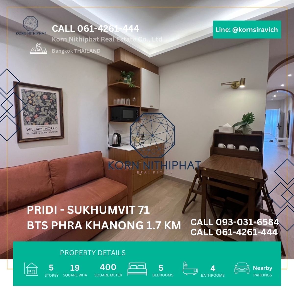 For RentShop HouseOnnut, Udomsuk : Renting a hostel style building, Soi Sukhumvit 71, Phra Khanong at the entrance of Soi Pridi Phanomyong (Twin Number), BTS 1.7 kilometers, location next 7-11, morning -evening markets and public vehicles.