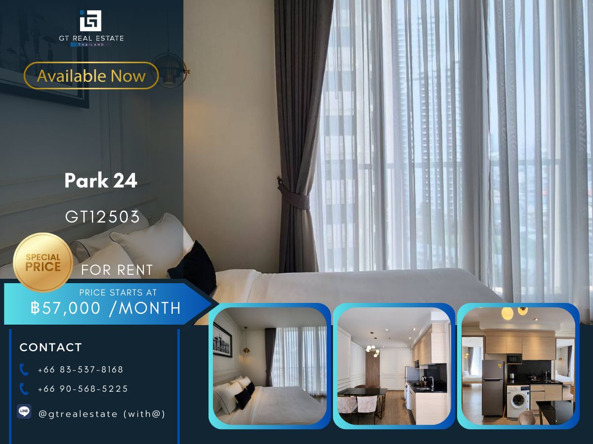 For RentCondoSukhumvit, Asoke, Thonglor : Park 24 rooms, beautiful furniture Ready to rent