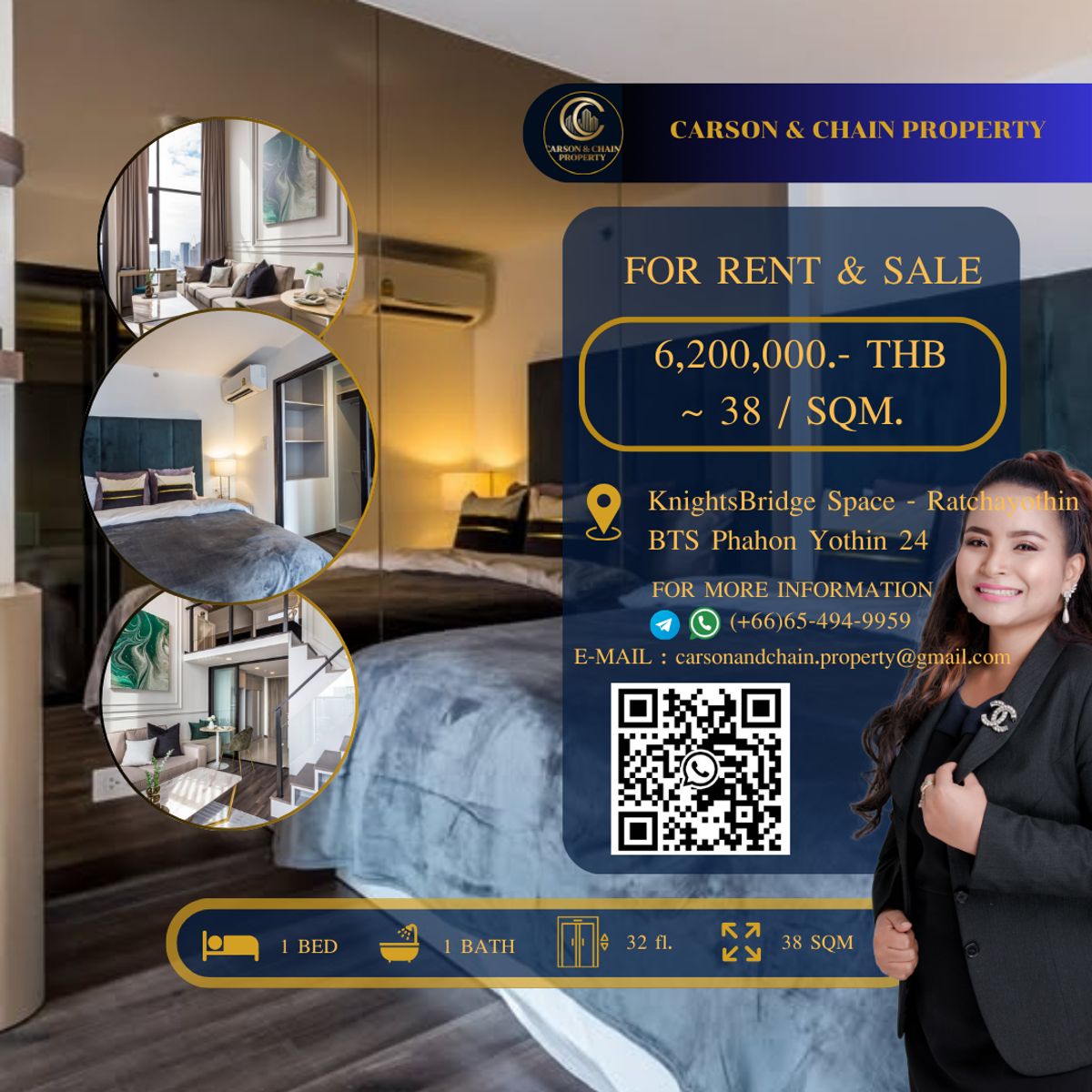 For SaleCondoKasetsart, Ratchayothin : Knightsbridge Space - Ratchayothin