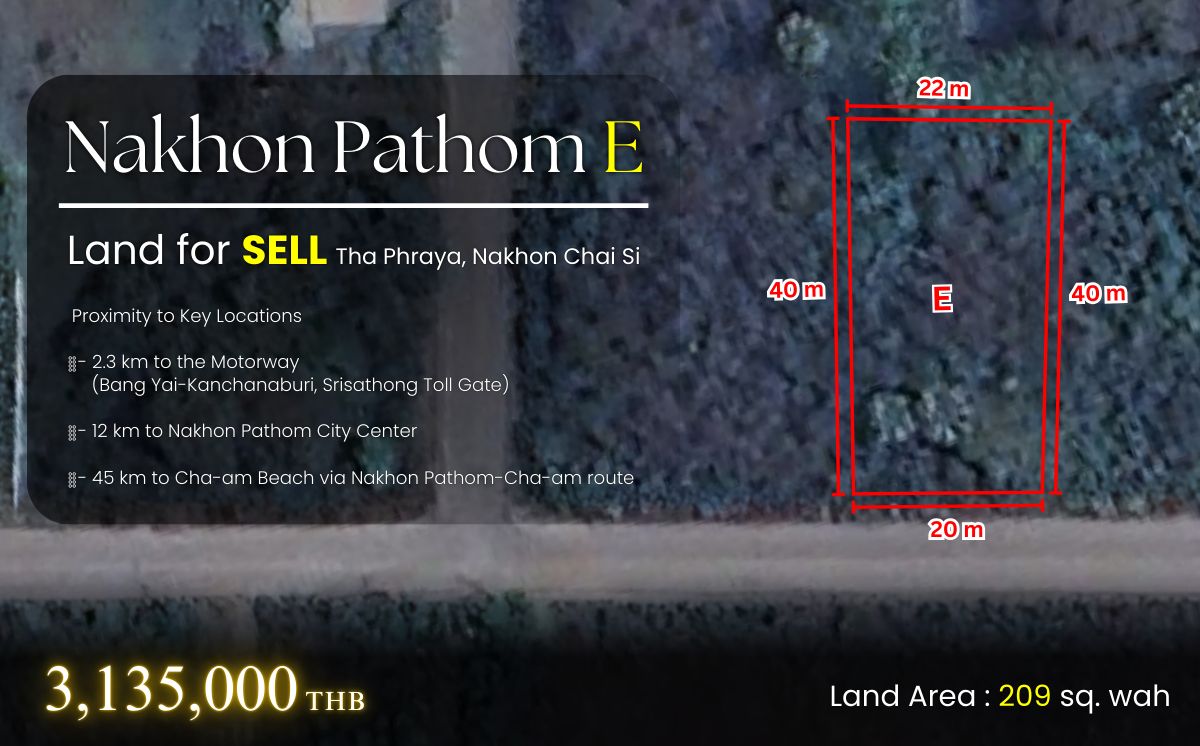 For SaleLandNakhon Pathom : 🌿 For Sale: Prime Land in Thai Phra Ya, Nakhon Chai Si, Nakhon Pathom 🌟