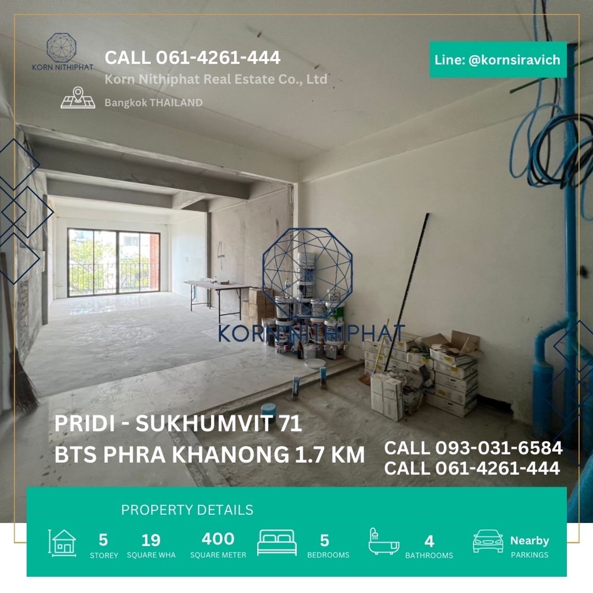For RentShop HouseOnnut, Udomsuk : Renting a hostel style building, Soi Sukhumvit 71, Phra Khanong at the entrance of Soi Pridi Phanomyong (Twin Number), BTS 1.7 kilometers, location next 7-11, morning -evening markets and public vehicles.