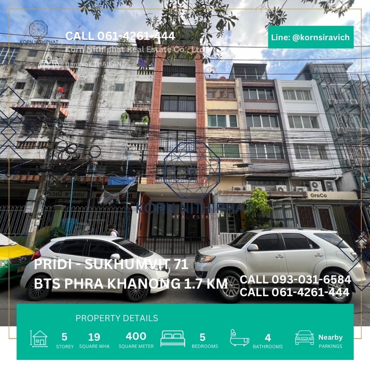 For RentShop HouseOnnut, Udomsuk : Renting a hostel style building, Soi Sukhumvit 71, Phra Khanong at the entrance of Soi Pridi Phanomyong (Twin Number), BTS 1.7 kilometers, location next 7-11, morning -evening markets and public vehicles.