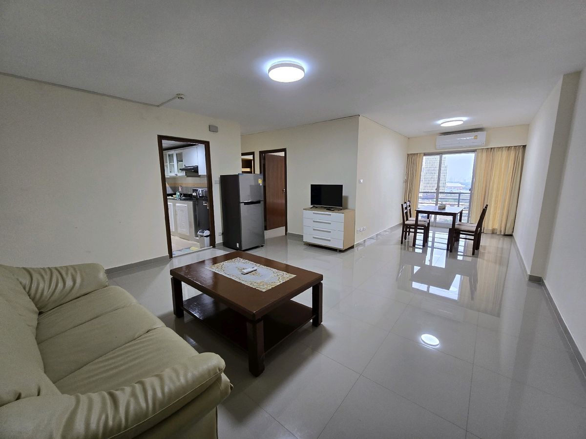 For RentCondoRama3 (Riverside),Satupadit : For rent, beautiful room, 2 bedrooms, 1 water ** River view ** 1 year contract/2 month warrant/1 month advance