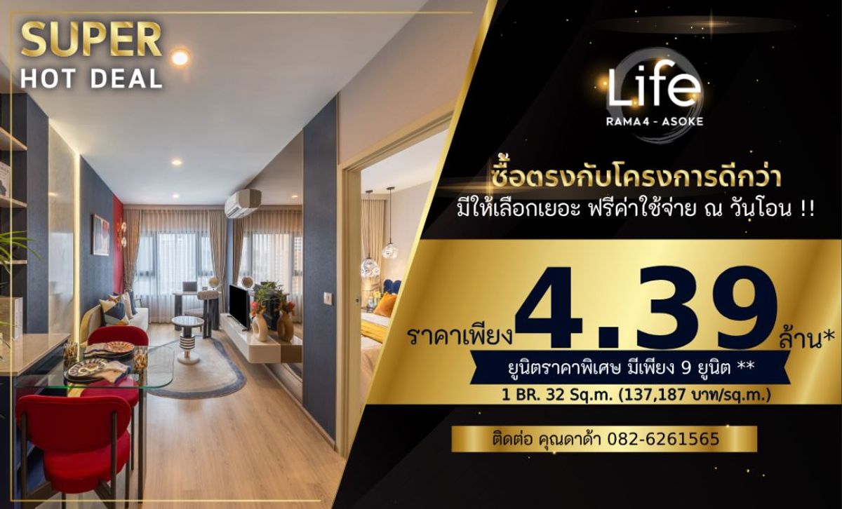 For SaleCondoKhlongtoei, Kluaynamthai : 32 SQ.M. The kitchen is closed north, promotional room.