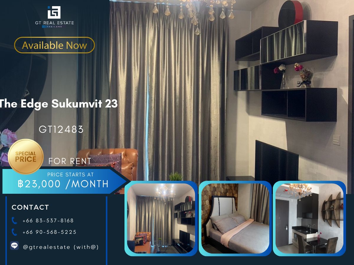 ให้เช่าคอนโดสุขุมวิท อโศก ทองหล่อ : คอนโด The Edge Sukumvit 23 ห้องสวย เฟอร์นิเจอร์ครบ พร้อมเช่าอยู่