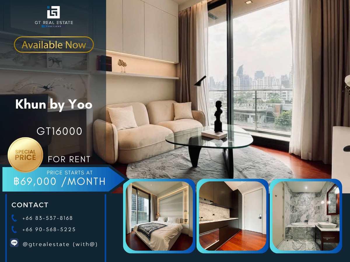 For RentCondoSukhumvit, Asoke, Thonglor : ✨ GT16000 | Condo Khun By Yoo, convenient travel, near BTS, there is a shuttle, beautifully decorated room. Fully furnished Ready to rent