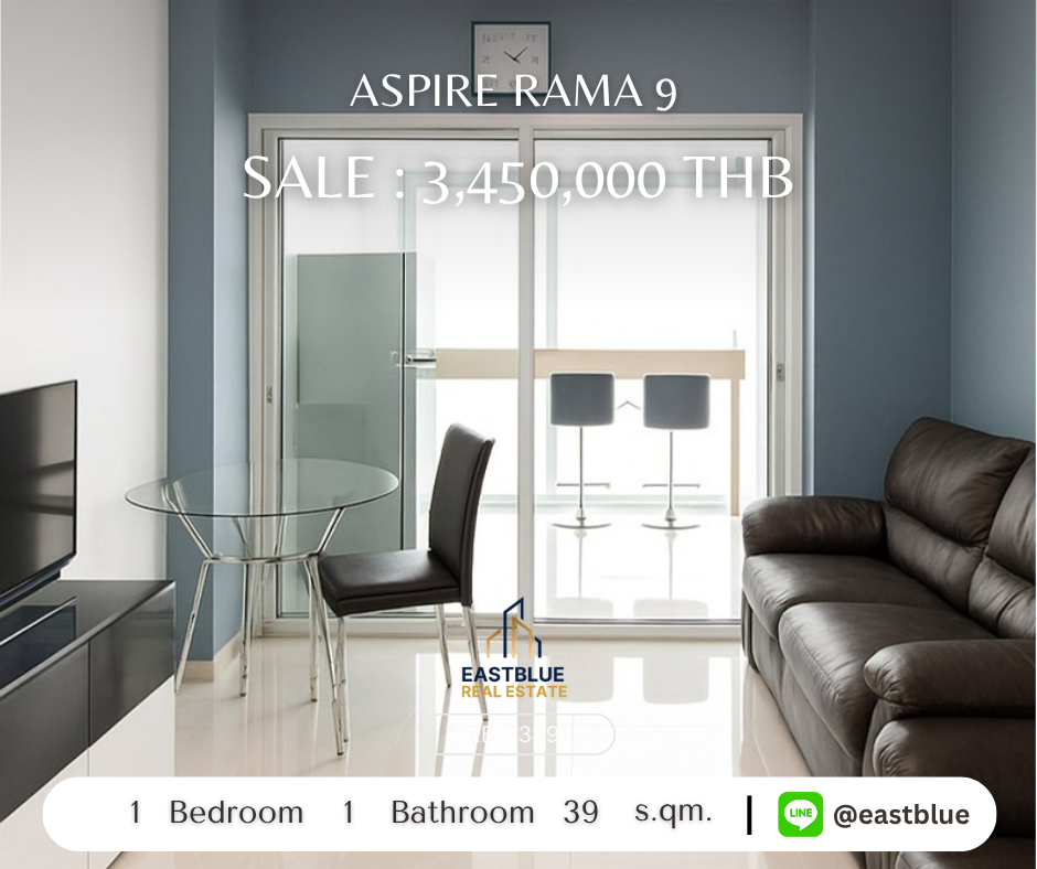 For SaleCondoRama9, Petchburi, RCA : ขายคอนโด Aspire Rama 9 ห้องสวย ราคาดี ใกล้ MRT พระราม 9