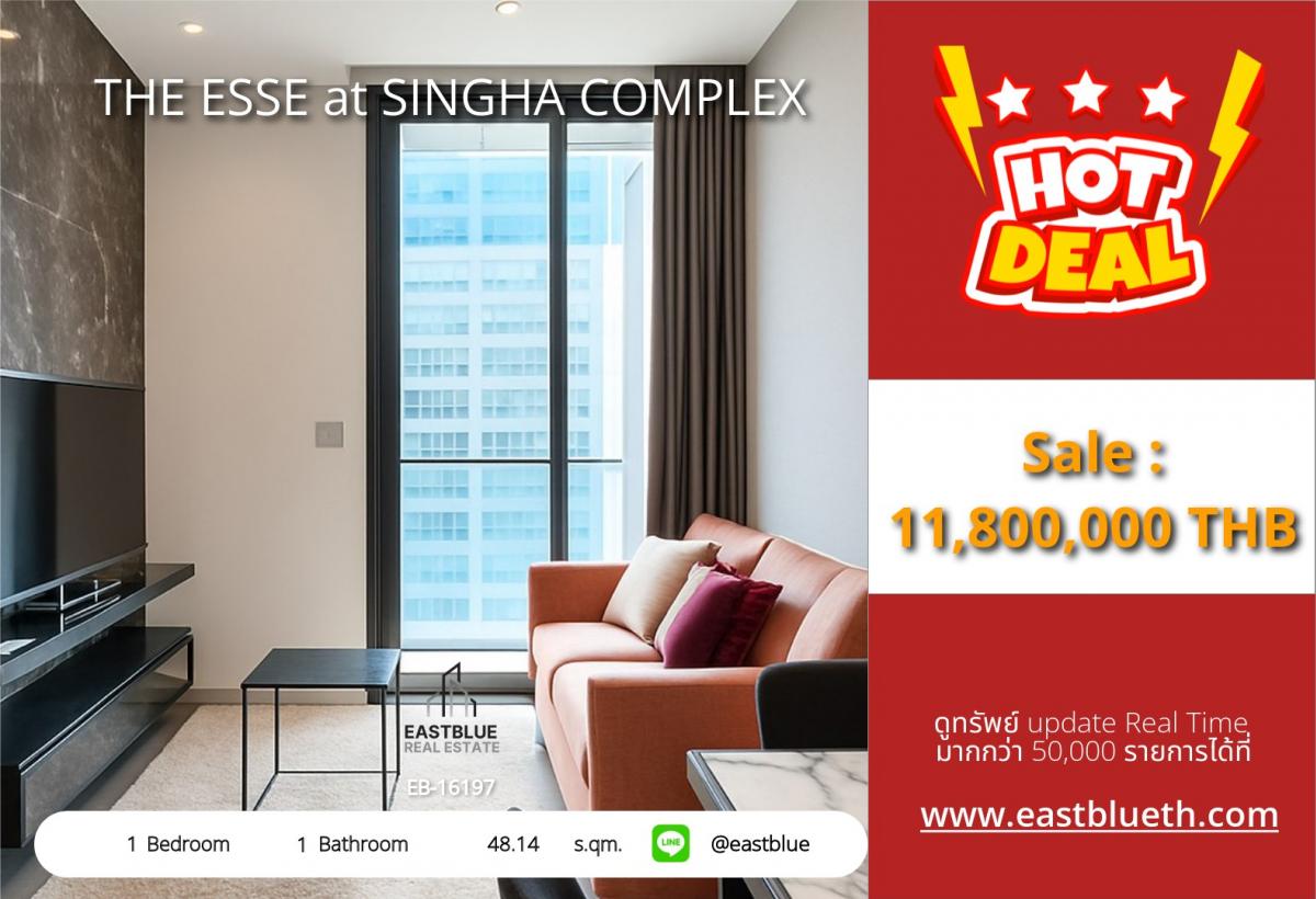ขายคอนโดพระราม 9 เพชรบุรีตัดใหม่ RCA : 19/02/2026, รวมค่าโอนLuxury 1-Bed Condo at THE ESSE, Prime Phetchaburi Location! 
Live Near BTS, MRT & Top Amenities – Ready to Move In!