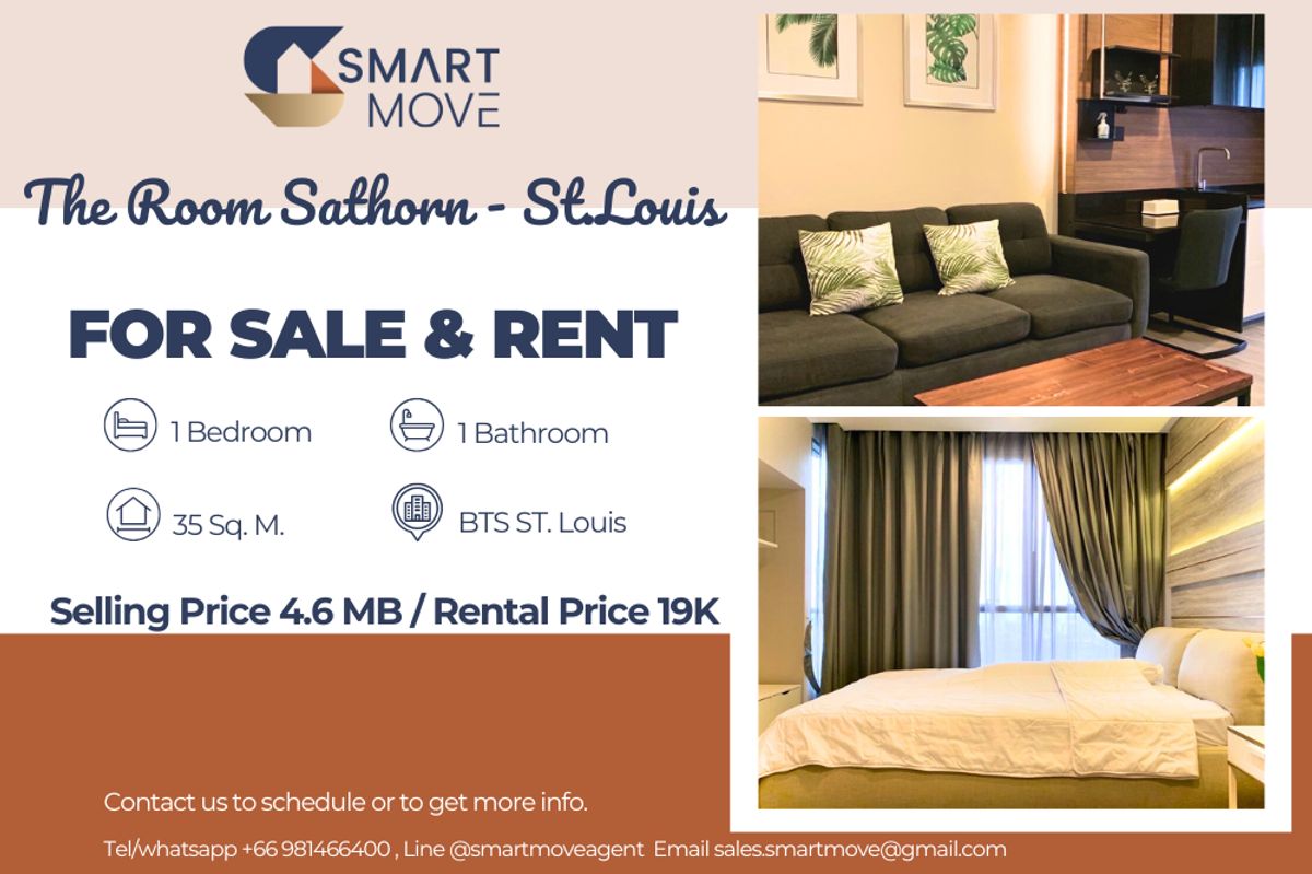 CondoSathorn, Narathiwat : 🔥 For sale - rent !! Code C20221202367 .......... The Room Sathorn - St.louis, 1 bedroom, 1 bathroom, high floor 20 ++, complete, ready to stay, special price !! 🔥