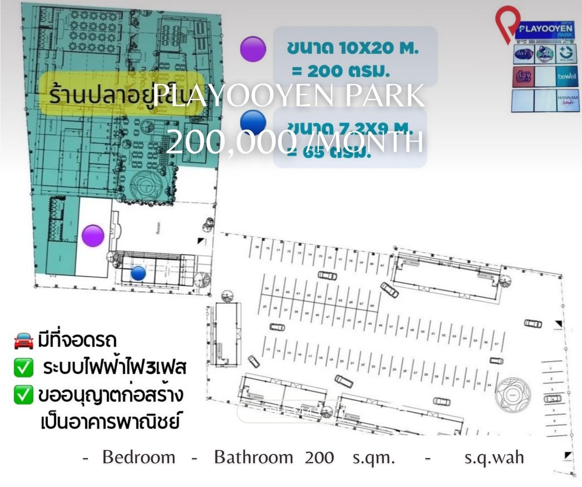 For RentRetail SpaceRama5, Ratchapruek, Bangkruai : Playooyen Park project for rent on Ratchaphruek Road, a lot of gods parked.