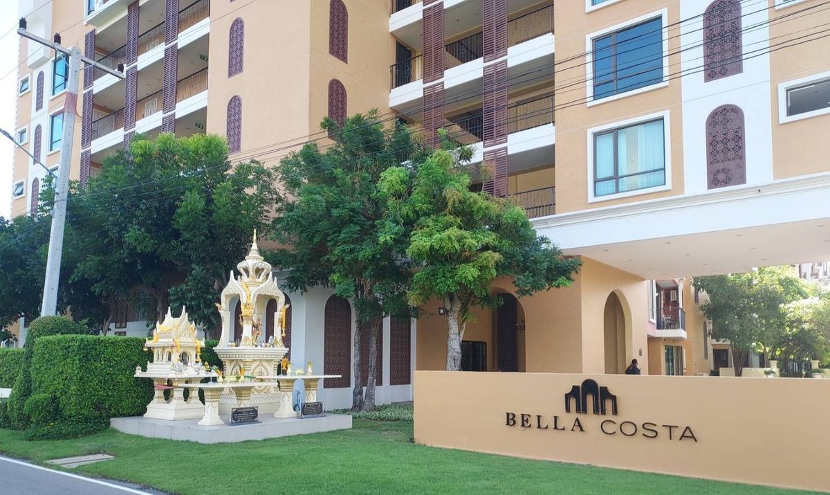 ให้เช่าคอนโดหัวหิน ประจวบคีรีขันธ์ : คอนโดเบลล่า คอสต้า หัวหิน (Bella Costa Huahin) ชั้น 1 ตึกกลาง ห้องฝั่งลานจอดรถ ขนาด 2 ห้องนอน
