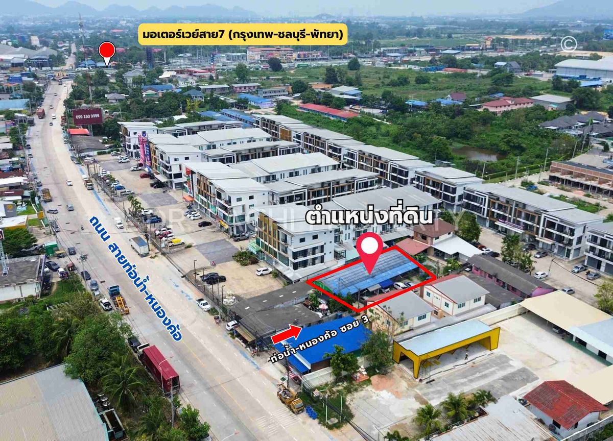 ขายที่ดินศรีราชา แหลมฉบัง บ้านบึง : ขายที่ดินใกล้นิคมฯ ปิ่นทอง 1 เพียง 500 ม. (136 ตรว.) พร้อมสิ่งปลูกสร้าง อ.ศรีราชา จ.ชลบุรี