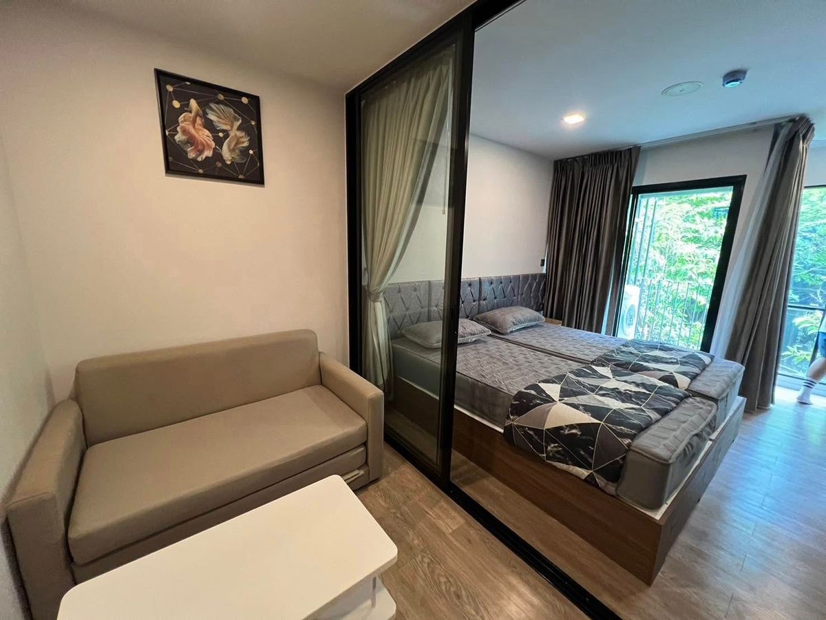 For RentCondoPathum Thani,Rangsit, Thammasat : ✨Provide Living ✨ Rent Kave Town Shift 28 sqm. The garden view is very shady.