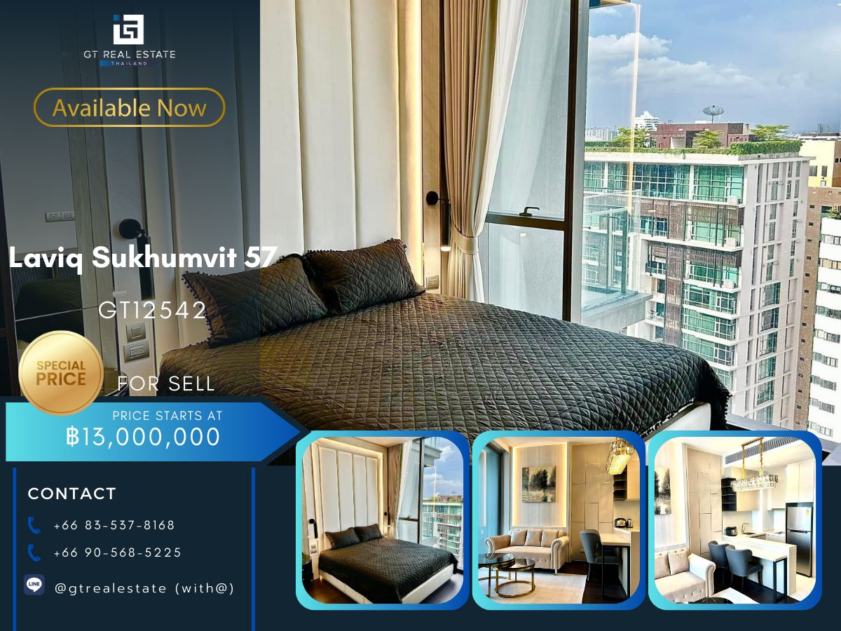 ขายคอนโดสุขุมวิท อโศก ทองหล่อ : คอนโด Laviq Sukhumvit 57 ห้องสวย เฟอร์นิเจอร์ครบ พร้อมขาย