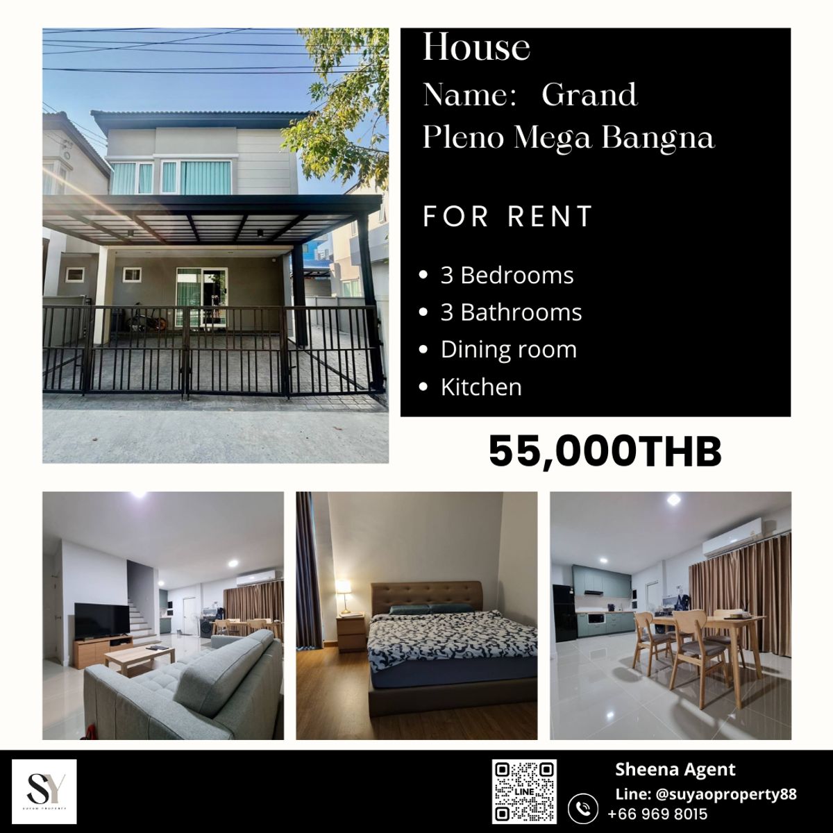 ให้เช่าบ้านสมุทรปราการ สำโรง : Grand Pleno Mega Bangna 