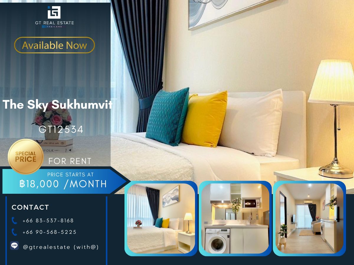 For RentCondoOnnut, Udomsuk : The Sky Sukhumvit Condo, beautiful room, complete furniture Ready to rent