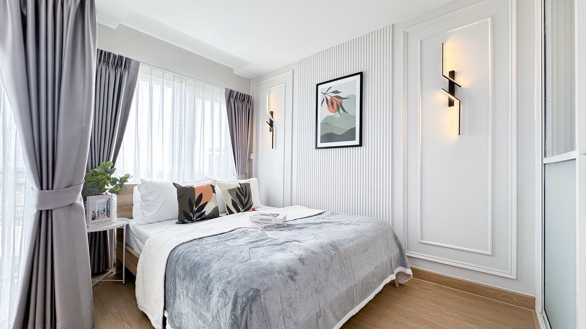 For SaleCondoLadkrabang, Suwannaphum Airport : 🎉 Installment starts only 𝟻, 𝚡𝚡𝚡 baht ✨ Ready to move in With built -in kitchen Near Suvarnabhumi 🎊 Iris Lat Krabang 🎊