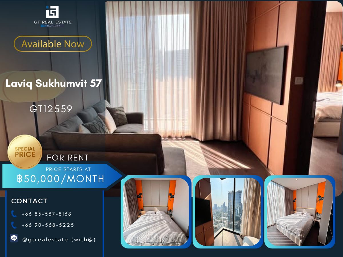 ให้เช่าคอนโดสุขุมวิท อโศก ทองหล่อ : ✨Laviq Sukhumvit 57 available for rent ✨
