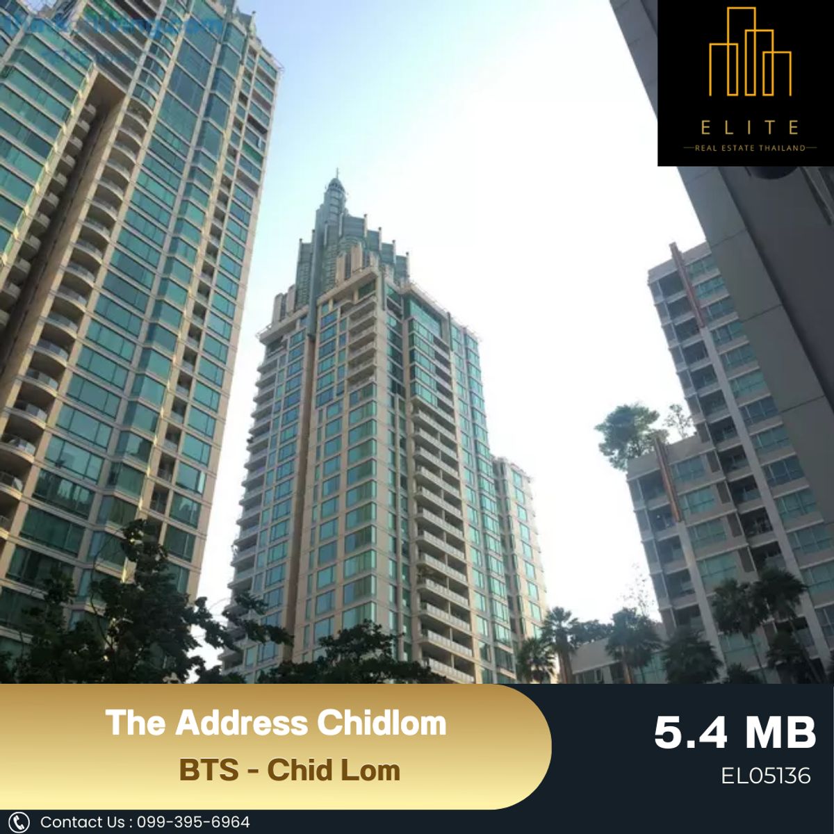 For SaleCondoWitthayu, Chidlom, Langsuan, Ploenchit : ✨ Buy now The Address Chidlom, the high rise condo is lower than the most appraised price. 💯 Relax with the green space around the building ✔