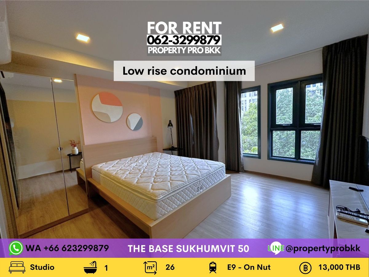 For RentCondoOnnut, Udomsuk : 🌟🌟 For Rent The Base Sukhumvit 50: Studio unit near BTS On Nut