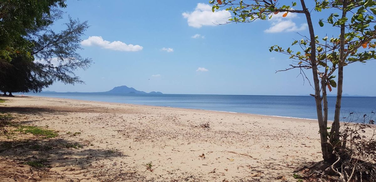 For SaleLandKrabi : Land for sale in the sea, Taling Chan Subdistrict, Nuea Khlong District, Krabi Province, area of ​​267 rai, width of 605 meters near the sea, near many tourist attractions