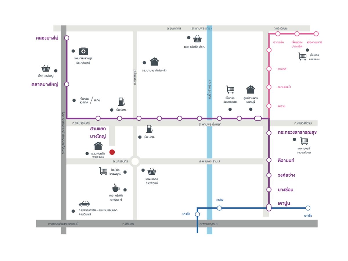 ขายทาวน์โฮมนนทบุรี บางใหญ่ บางบัวทอง : ขายทาวน์โฮม3ชั้น ที่ดินแปลงใหญ่ ทาวน์ อเวนิว เมิร์จ รัตนาธิเบศร์ 