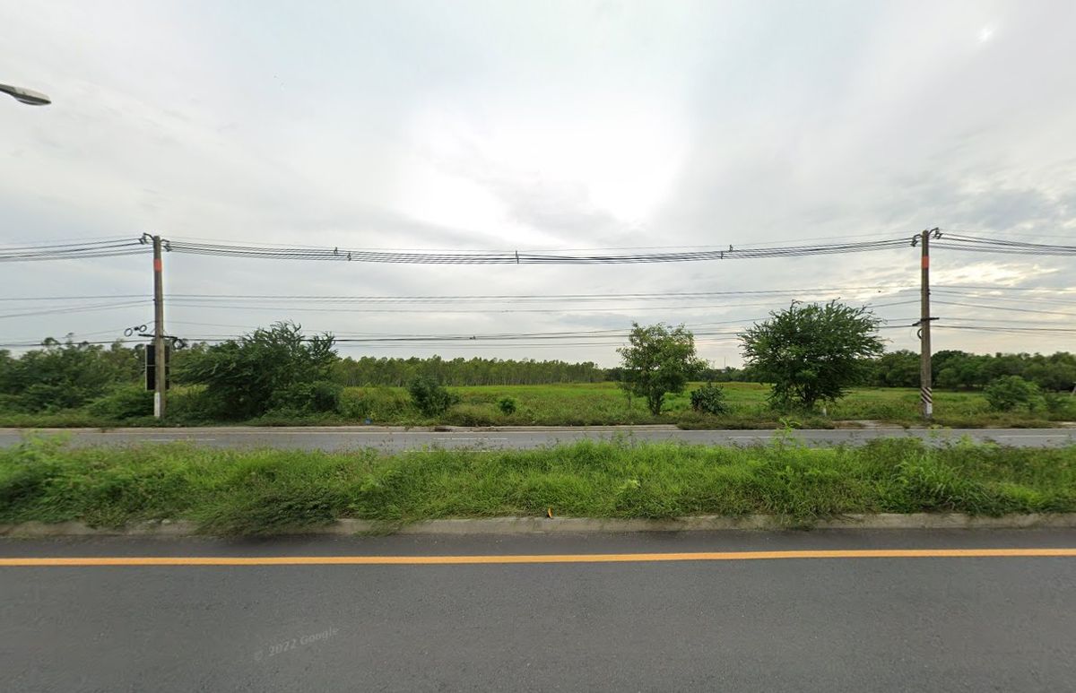 For SaleLandPattaya, Bangsaen, Chonburi : Land for sale, size 46-1-41 rai, on the main road, Phan Thong, Chonburi, Thailand, suitable for building a warehouse or logistics center.