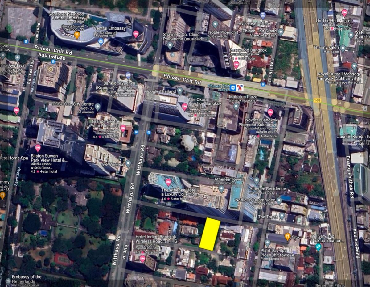 For SaleLandWitthayu, Chidlom, Langsuan, Ploenchit : Rental Land in Ploenchit