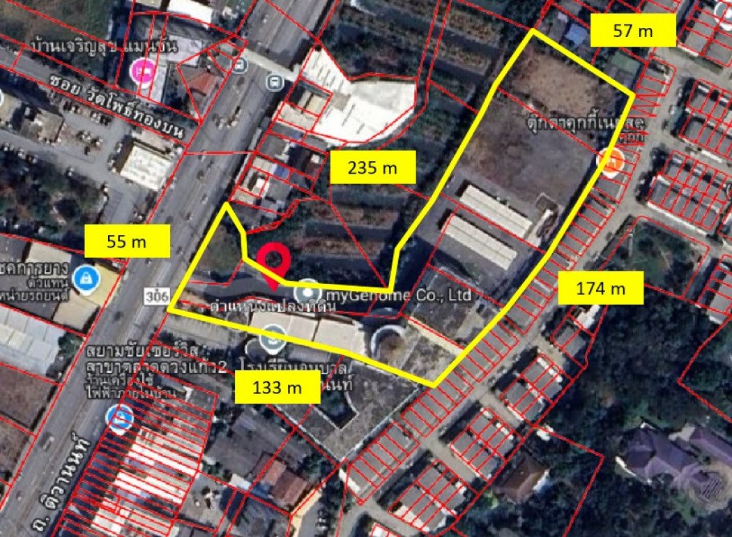 For SaleLandNonthaburi, Bang Yai, Bangbuathong : Land for sale, 8 rai 26 sq m, with a school on the land, on Tiwanon Road