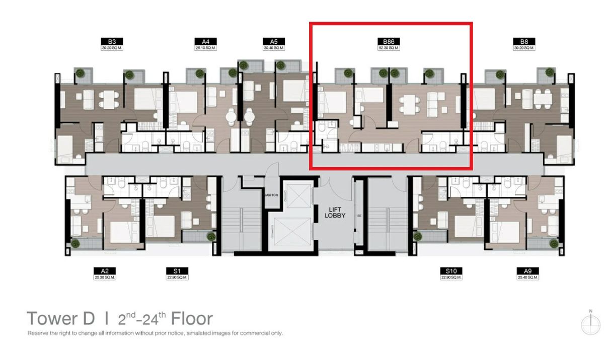 ขายดาวน์คอนโดเลียบทางด่วนรามอินทรา : เจ้าของขายเอง ขายดาวน์ห้อง 2bed combined ชั้นสูง คอนโด Noble Create ห้องหายาก