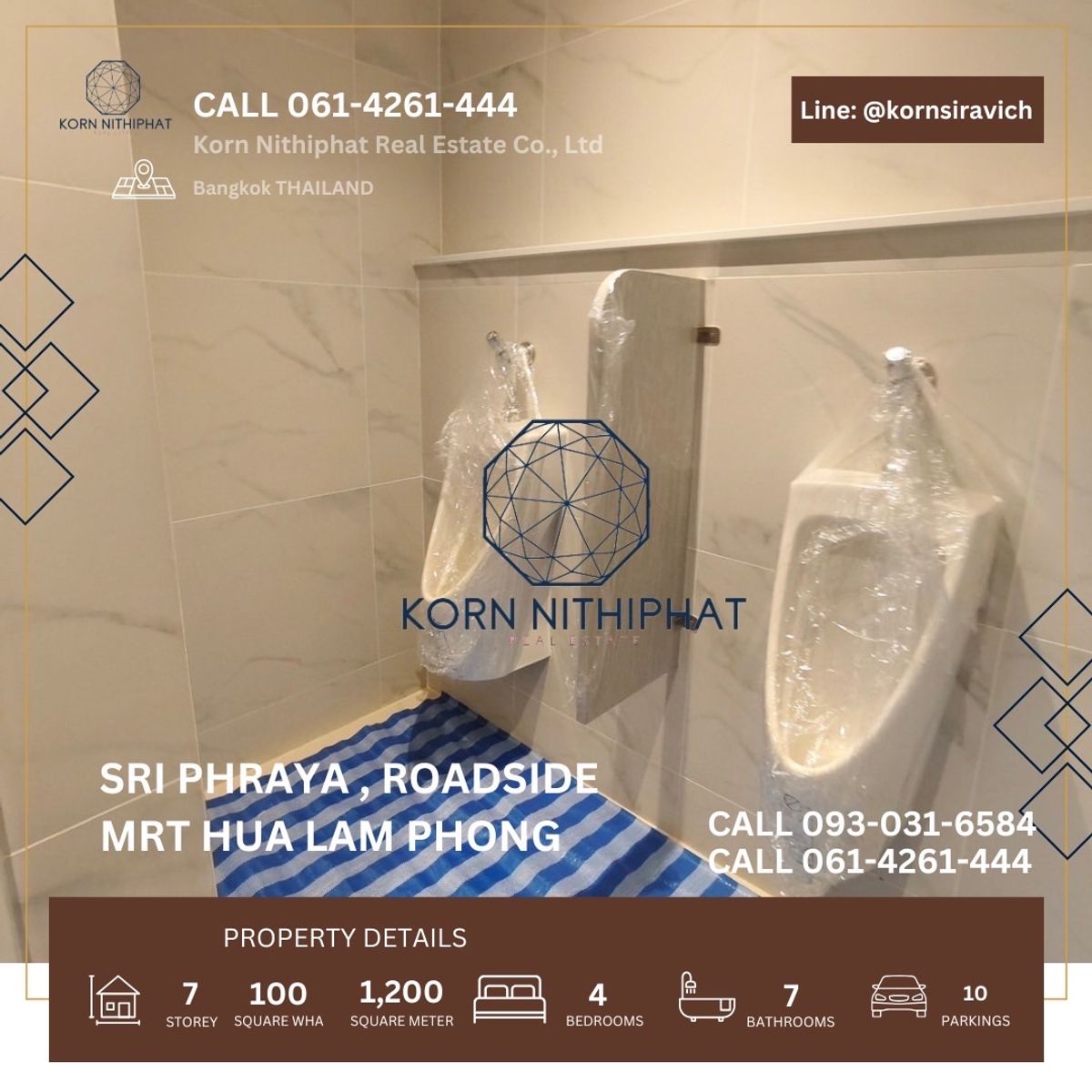 ให้เช่าร้านค้า/ตลาดนัดสีลม ศาลาแดง บางรัก : ปล่อยเช่า อาคาร 7 ชั้น มีลิฟต์ สำหรับ ทำธุรกิจ ติดถนนสี่พระยา ทำเลดี ที่จอดรถ 10 ใกล้ รถไฟฟ้า MRT หัวลำโพง เหมาะ โรงพยาบาลศัลยกรรมขนาดเล็ก ศัลยกรรมความงาม ศัลยกรรมตกแต่ง