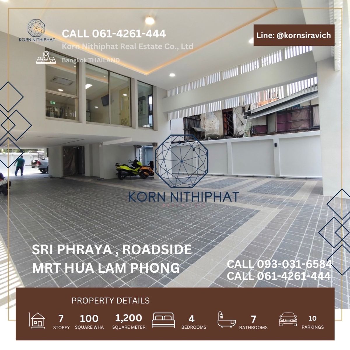 ให้เช่าร้านค้า/ตลาดนัดสีลม ศาลาแดง บางรัก : ปล่อยเช่า อาคาร 7 ชั้น มีลิฟต์ สำหรับ ทำธุรกิจ ติดถนนสี่พระยา ทำเลดี ที่จอดรถ 10 ใกล้ รถไฟฟ้า MRT หัวลำโพง เหมาะ โรงพยาบาลศัลยกรรมขนาดเล็ก ศัลยกรรมความงาม ศัลยกรรมตกแต่ง