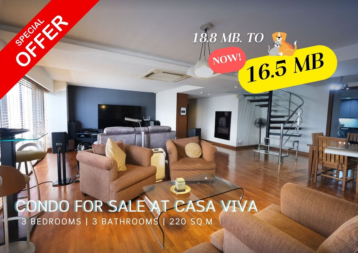 For SaleCondoSukhumvit, Asoke, Thonglor : 🔼 AccomA🔽  (✅VDO TOUR) Duplex Condo - Pet friendly Perfect for Families, Available for Sale Now! (AA42881)