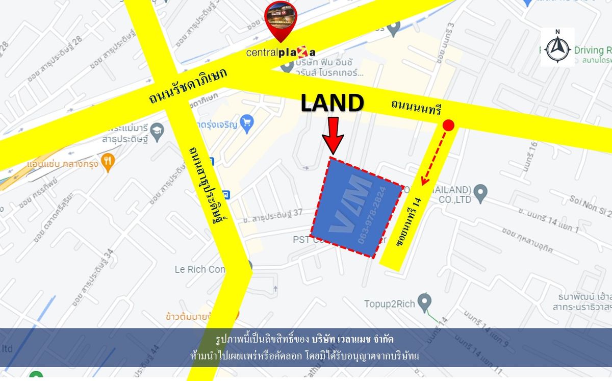 For SaleLandSathorn, Narathiwat : VLM 766 Land for sale+building Soi Nonsi 14 (Bakong Memorial 2), Chong Nonsi Subdistrict, Yannawa District, North, south, area 49 square wah