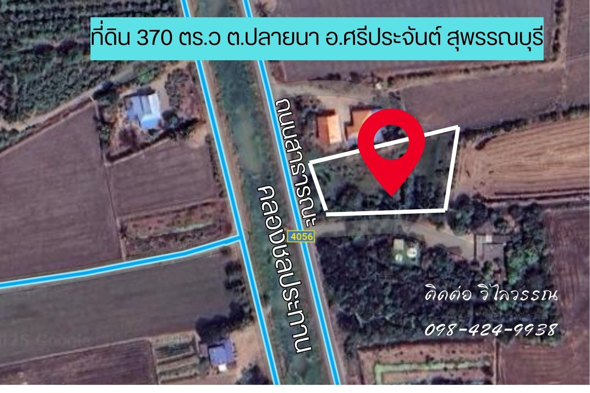 For SaleLandSuphan Buri : Land 3 jobs, 70 sq.w., next to the road, along with the Nam Dok Mai Mango Garden Can continue to do it. Plai Na Subdistrict, Si Prachan District, Suphan Buri Province