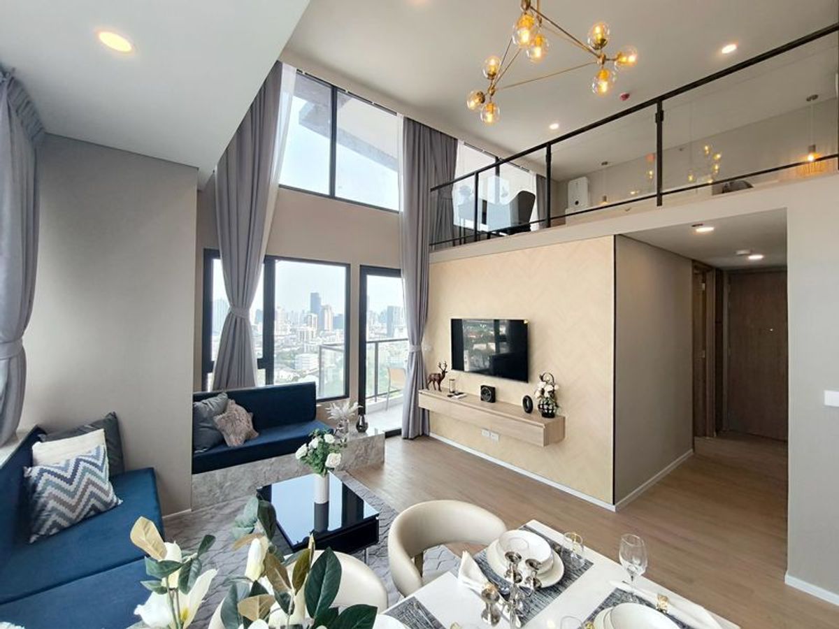 For RentCondoRama9, Petchburi, RCA : free !!  2 bedrooms for rent, DUPPLEX, near MRT, Rama 9 Landmark@mrta station