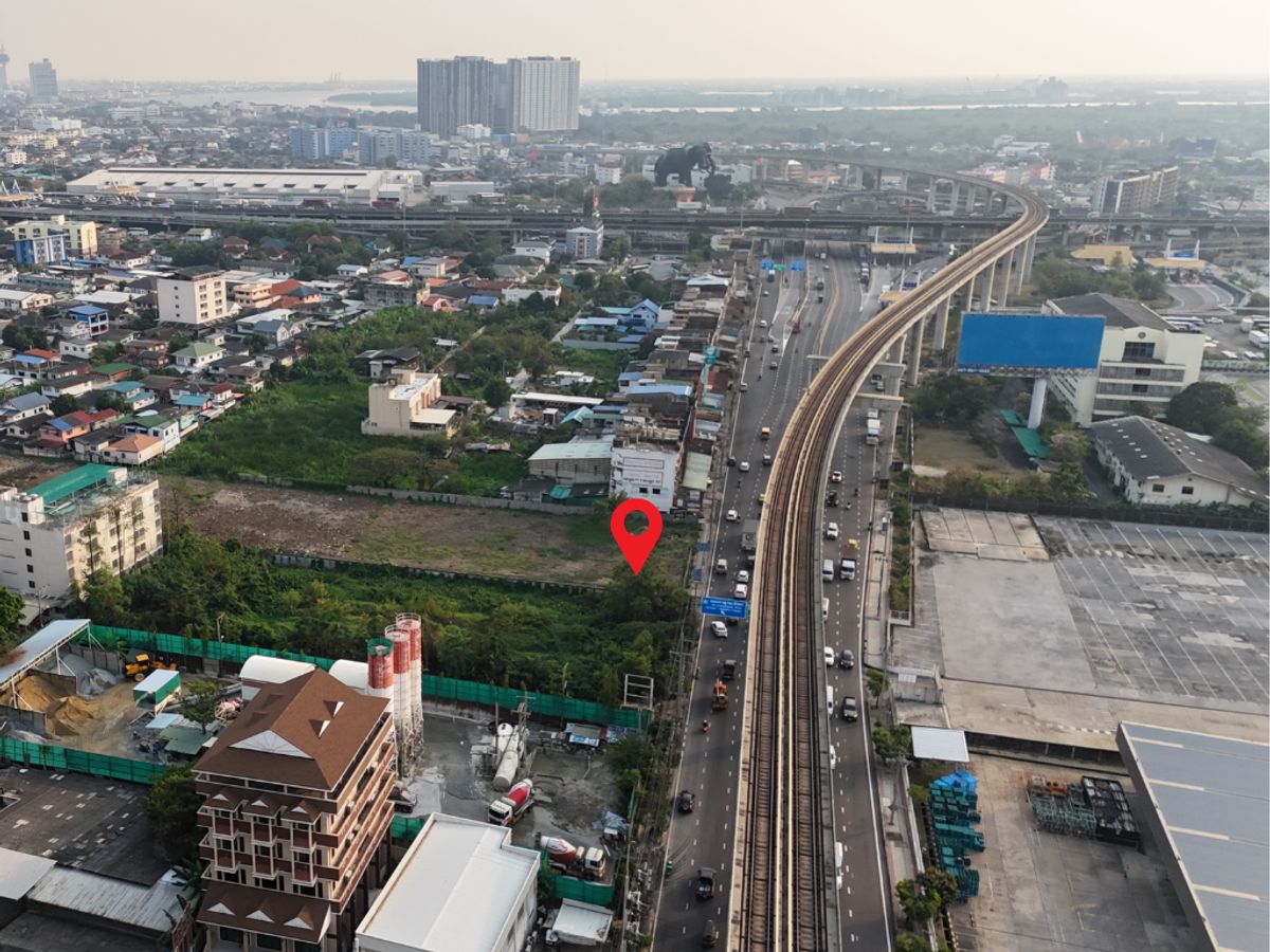 For SaleLandSamut Prakan,Samrong : Land for Sale, Brown Zone, Sukhumvit Samrong Road (Outbound) 1 Minute to Kanchanaphisek Ring Road and Erawan Museum