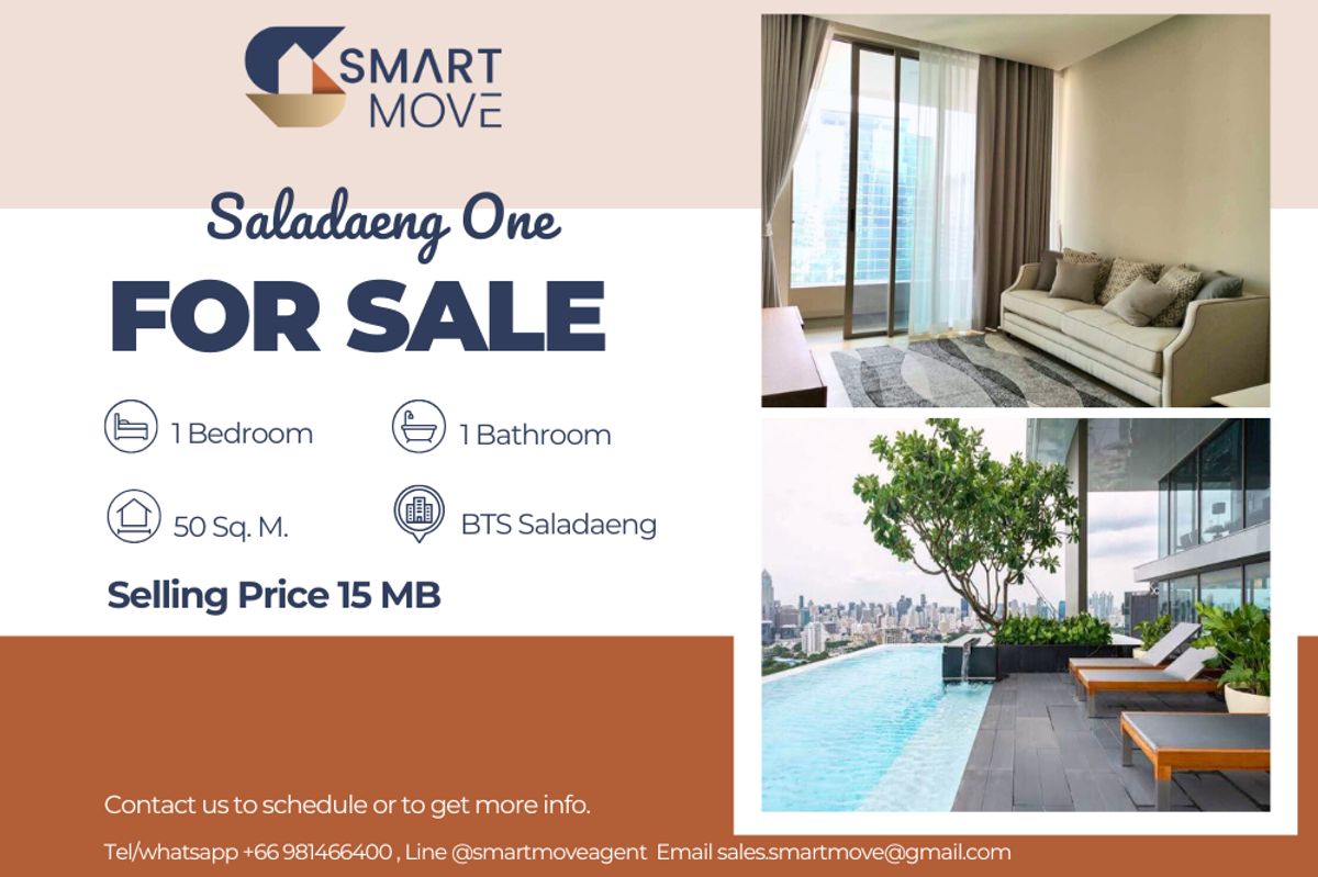 ขายคอนโดสีลม ศาลาแดง บางรัก : 🔥 สำหรับขาย !!🔥 Code C20230400021..........Saladaeng One, 1 ห้องนอน, 1 ห้องน้ำ, แต่งครบ, ราคาพิเศษ !!📣📣
