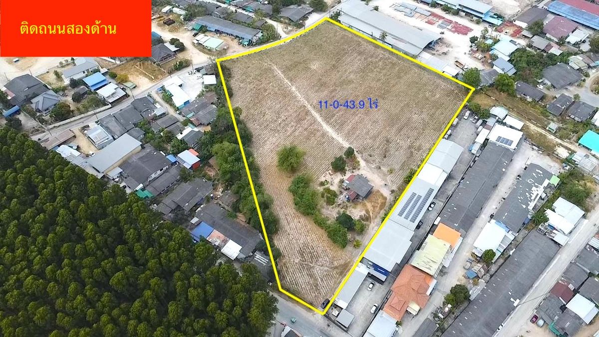 For SaleLandRayong : Land for sale at Rayong 11-0-43.9 Rai, Huai Pong Subdistrict, Mueang Rayong District, near Industrial Estate Near RIL Industrial Estate