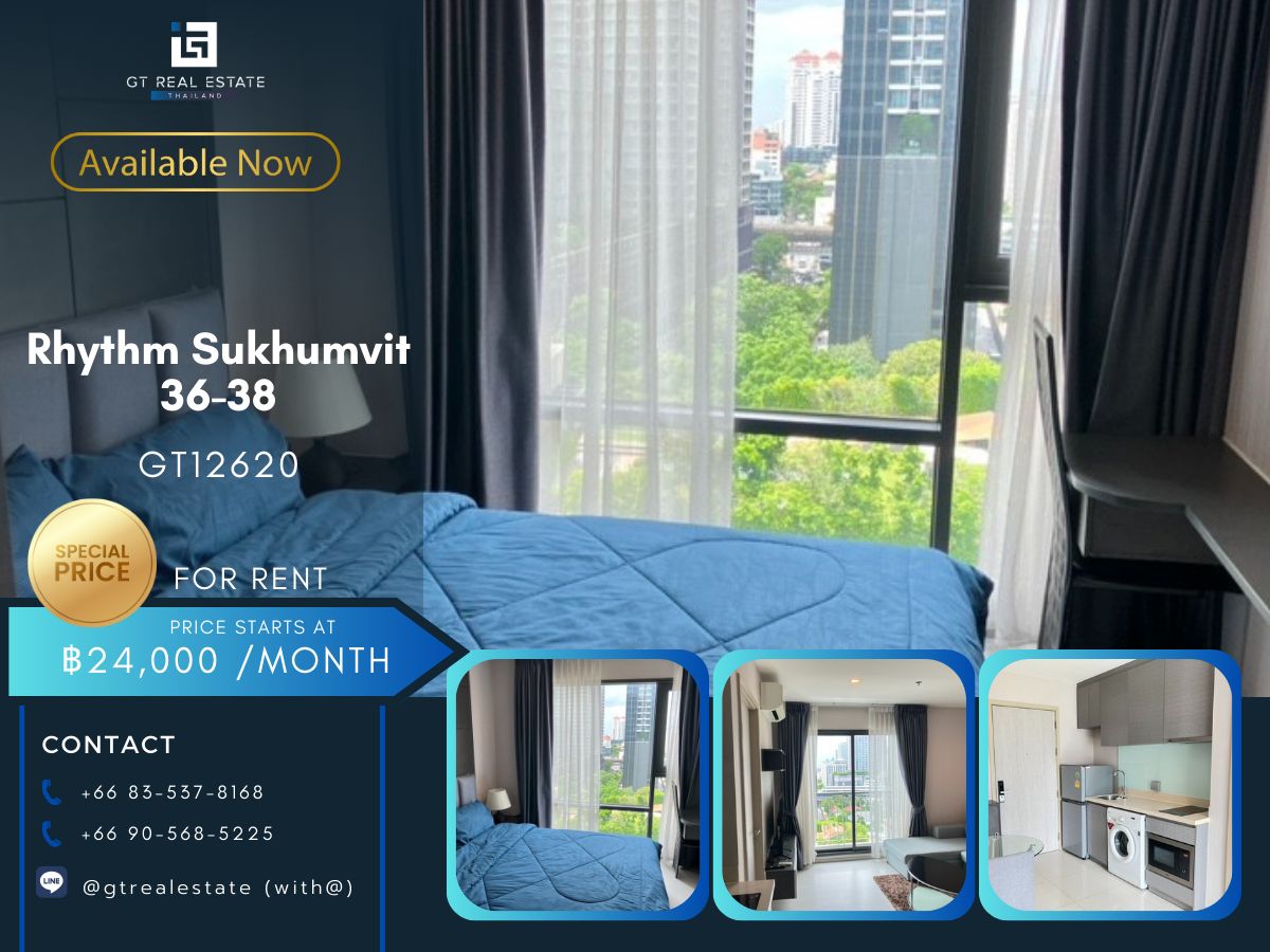 ให้เช่าคอนโดสุขุมวิท อโศก ทองหล่อ : คอนโด Rhythm Sukhumvit 36-38 ห้องสวย เฟอร์นิเจอร์ครบ พร้อมเช่าอยู่