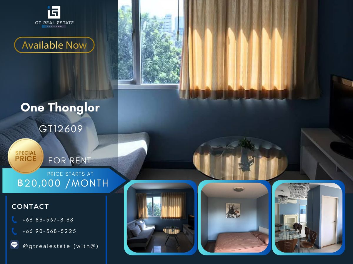 For RentCondoSukhumvit, Asoke, Thonglor : One Thonglor Condo, beautiful room, complete furniture Ready to rent