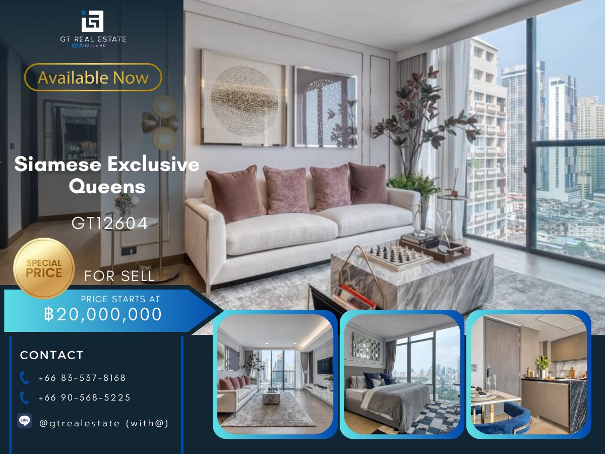For SaleCondoKhlongtoei, Kluaynamthai : Condo Siamese Exclusive Queens. Beautiful room, complete furniture.