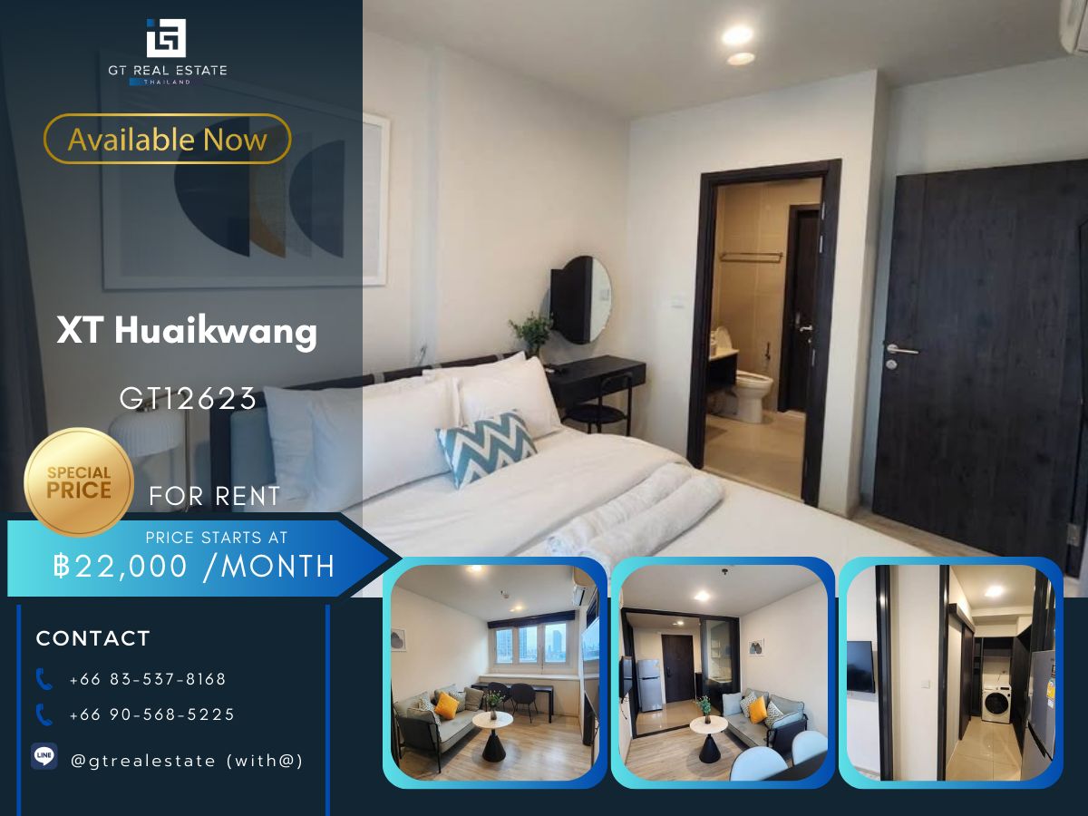 For RentCondoRatchadapisek, Huaikwang, Suttisan : XT Huaikwang Condo, beautiful room, complete furniture Ready to rent
