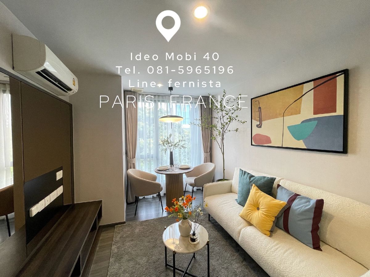 ขายคอนโดสุขุมวิท อโศก ทองหล่อ : ✨Ideo Mobi Sukhumvit 40✨ Best deal 1B size 35 Fully furnished, Sell 5.29 MB only (Fern 081-5965196)