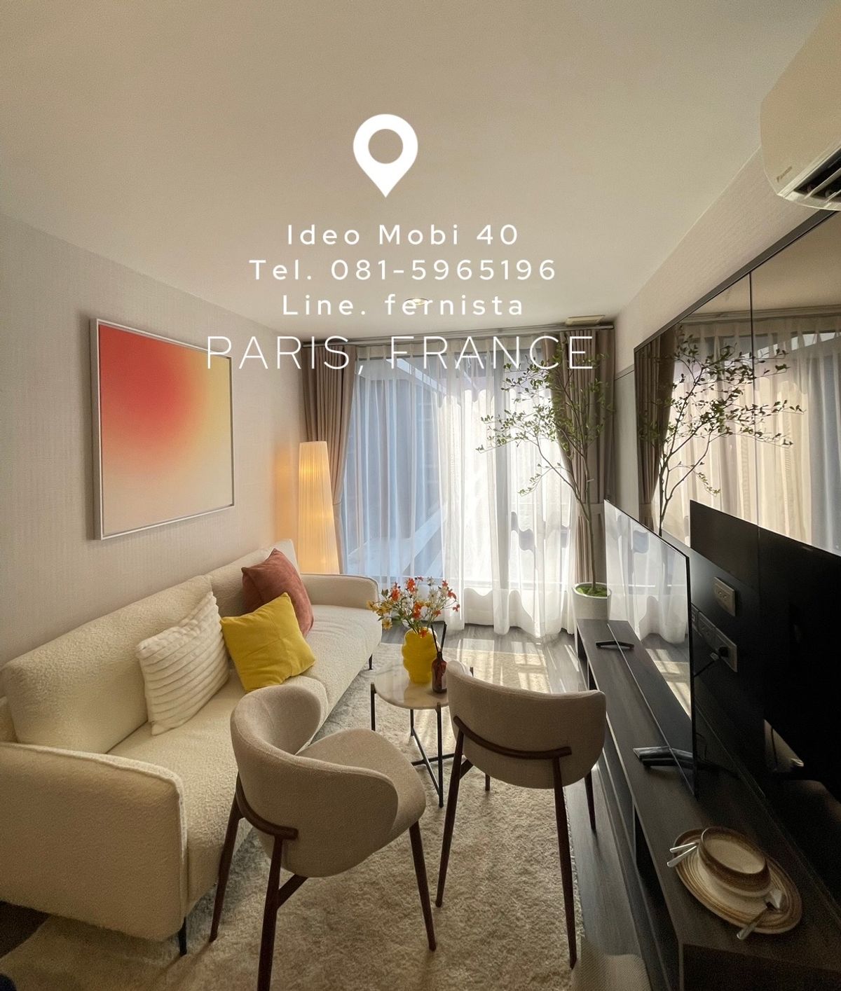 For SaleCondoSukhumvit, Asoke, Thonglor : ✨Ideo Mobi Sukhumvit 40✨Best Offer 2B 2B size 52, Pool View, Fully Furnished, Feel Like Home, Sell 7.99 MB only (Fern 081-5965196)